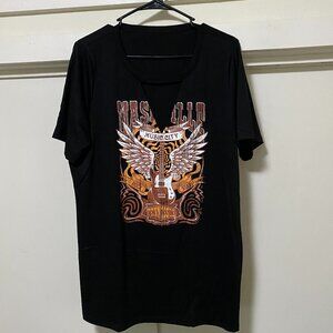 NWOT - Nashville Music City, short sleeve black tunic, size 2XL